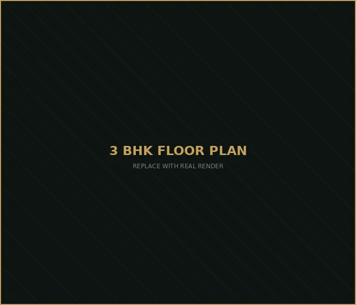 LINQ by Raghava 3 BHK floor plan layout