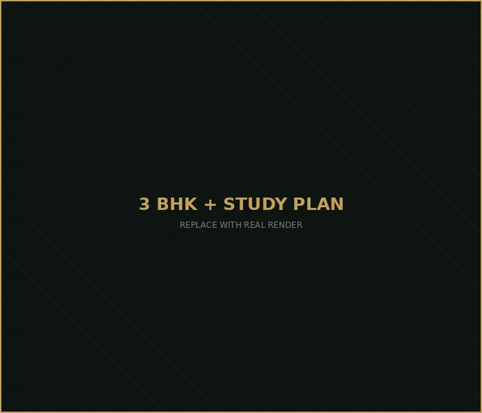 LINQ by Raghava 3 BHK plus study floor plan layout